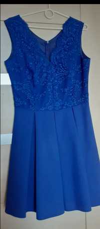 Sukienka niebieska bławatkowa 42 XL