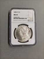 USA 1 Dolar 1884 r, Morgan Nowy Orlean NGC MS 63 , Wysoka Nota