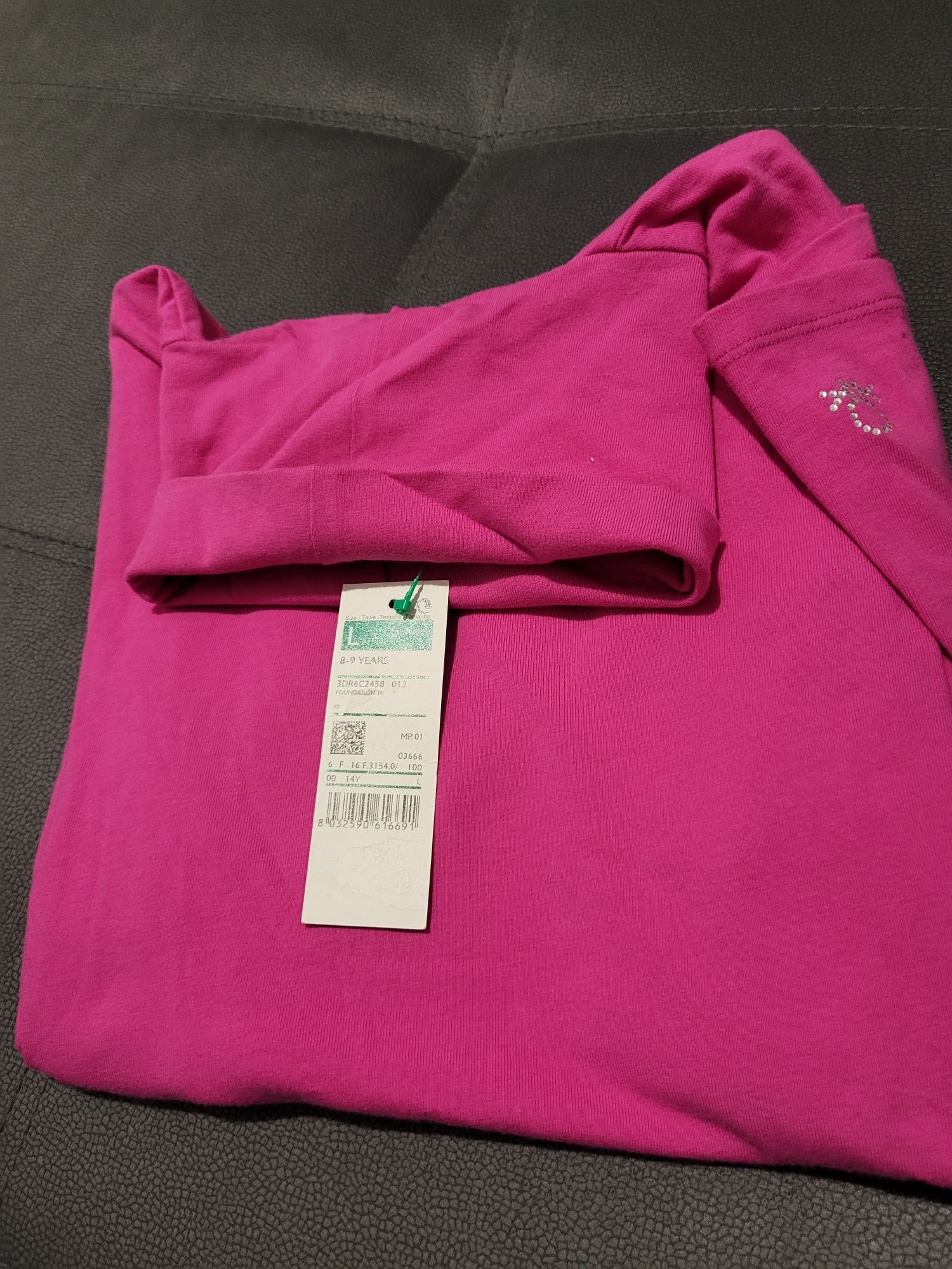 Camisola Rosa de manga comprida e com gola alta "Benetton"-Tamanho 8-9