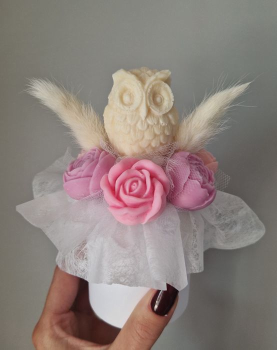 Flower box świece sojowe mini prezent dzień nauczyciela ozdoba