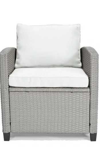 Zestaw mebli ogrodowych z narożnikiem koloru szarego