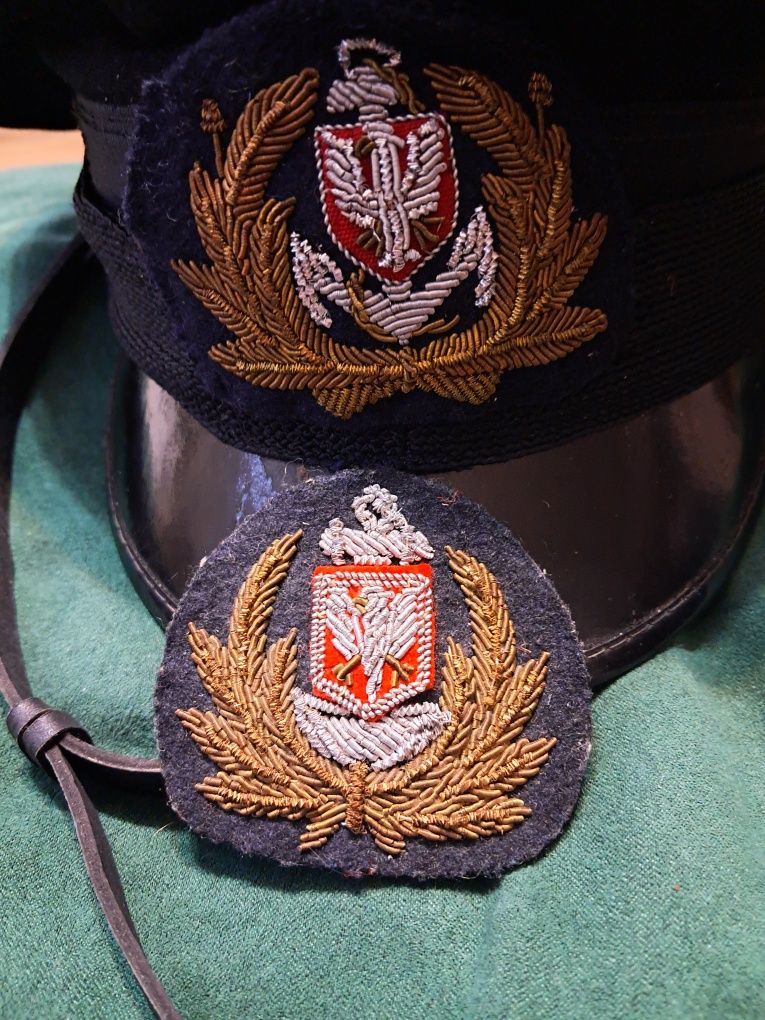 Czapka Oficera Marynarka Handlowa po wojenna +dodatkowy bajorek gratis