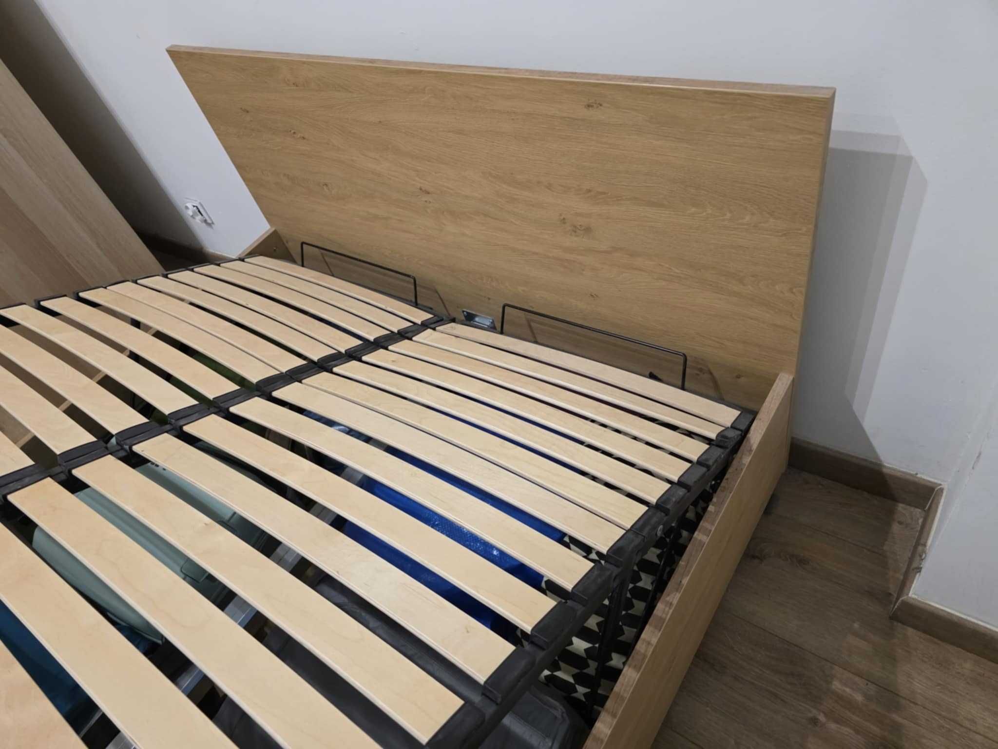 Łóżko VOX Simple 140x200 dąb + czarne płozy, stan bardzo dobry