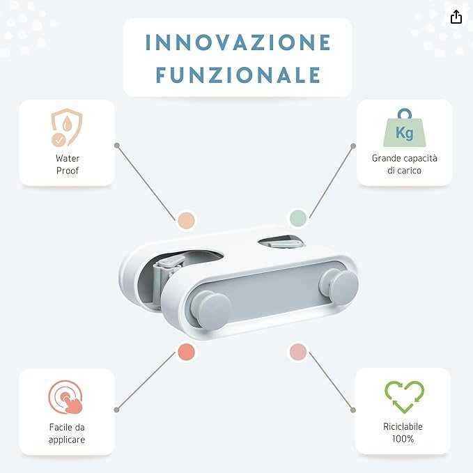 Uchwyt wieszak na szczotki mopy organizer 2 sztuki w zestawie BIALY