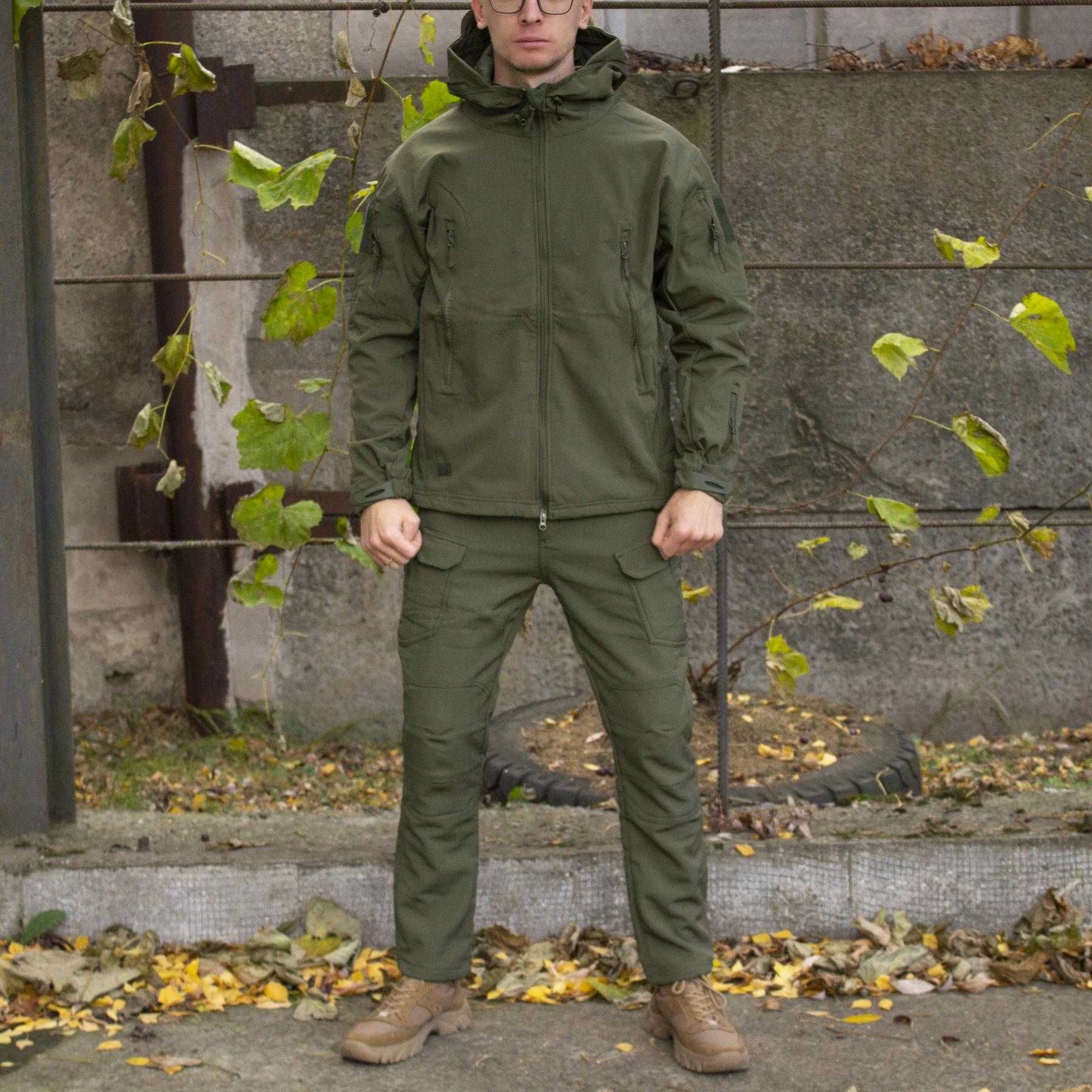 Костюм софтшел Gwild Олива, Койот, Чорний, Сірий Soft Shell на флісі