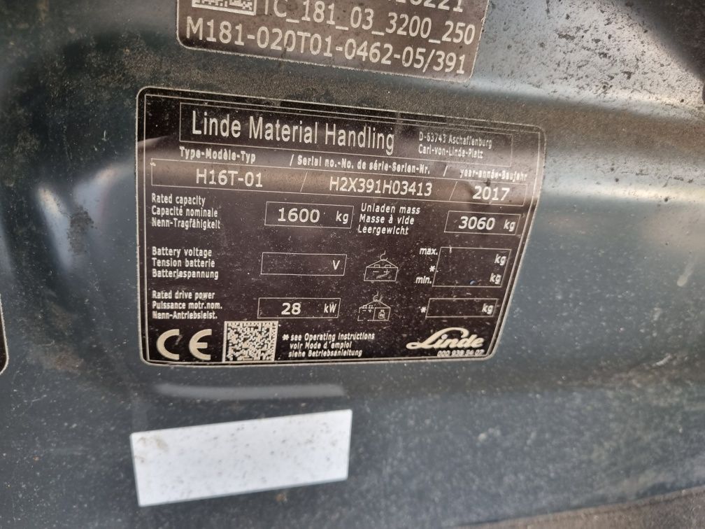 Linde H16T-01  Triplex 4.6m  2017rok (h18,h20)  Wózek Widłowy LPG