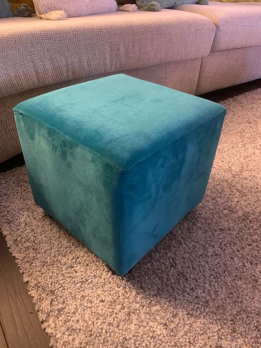 Banco veludo azul como novo