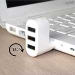 Mini adaptador de 3 portas de alta qualidade para PC HUB USB giratório
