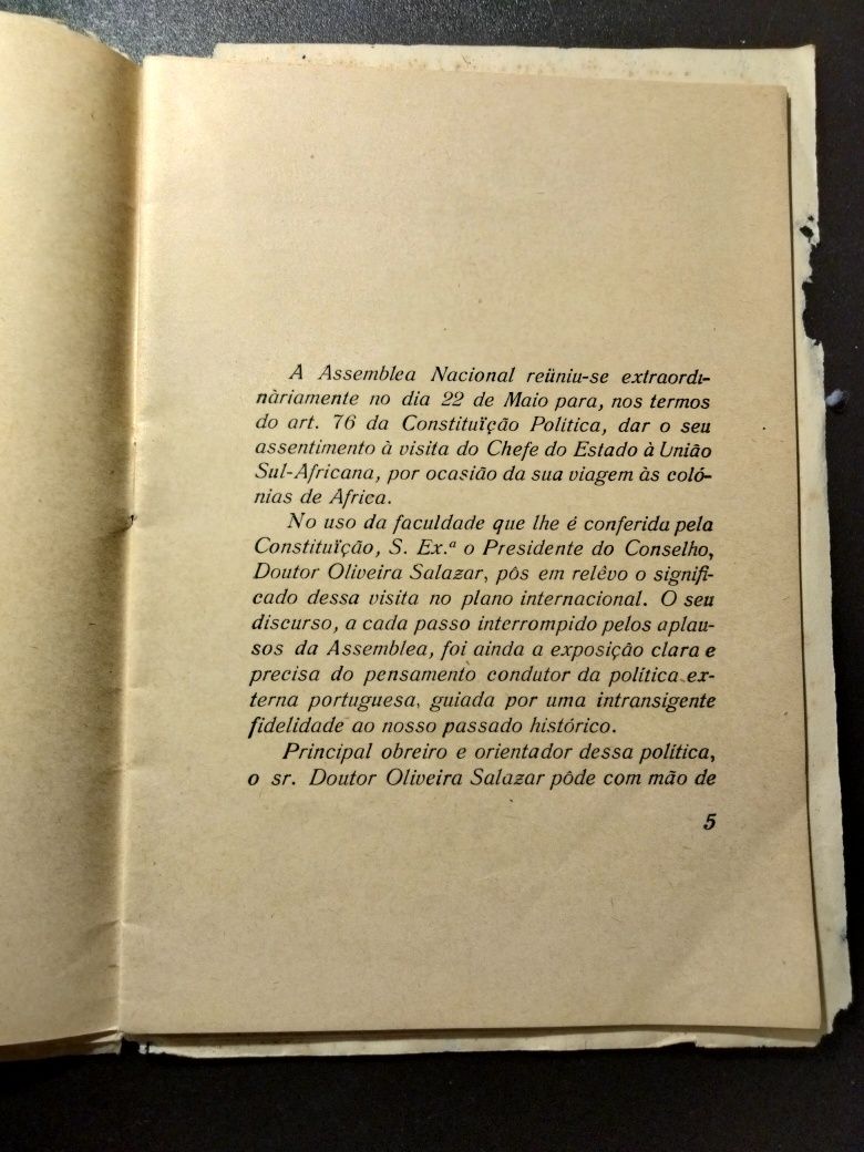 Livro muito raro - Discurso de António Oliveira Salazar (1939)