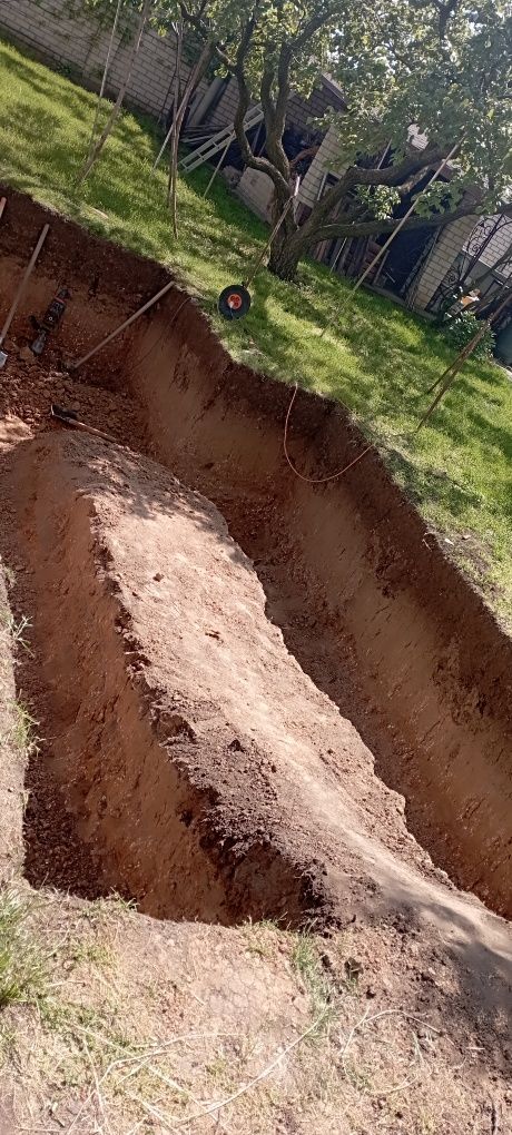 Септик,ямы под колца, траншеи под канализацию водопровод