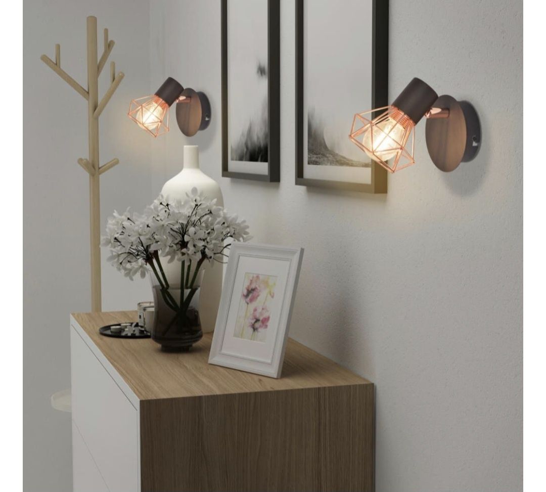 Candeeiros de parede 2 pcs c/ 2 lâmpadas filamentos LED 8 W