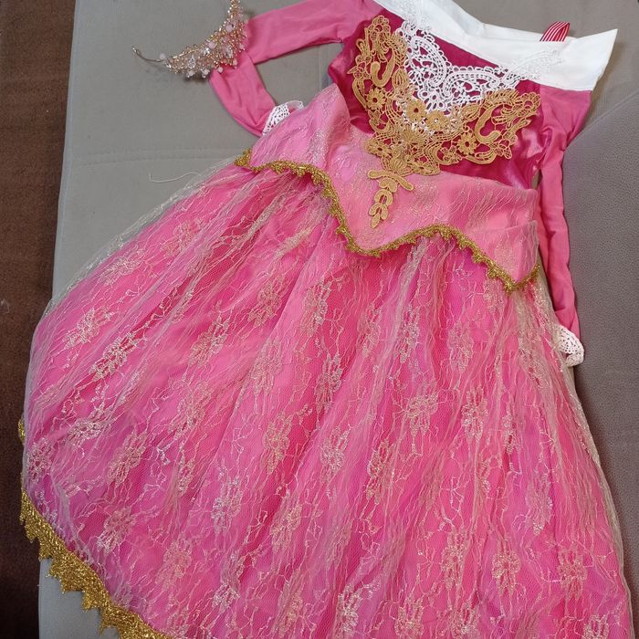 Sukienka strój przebranie księżniczka Aurora r.128-134