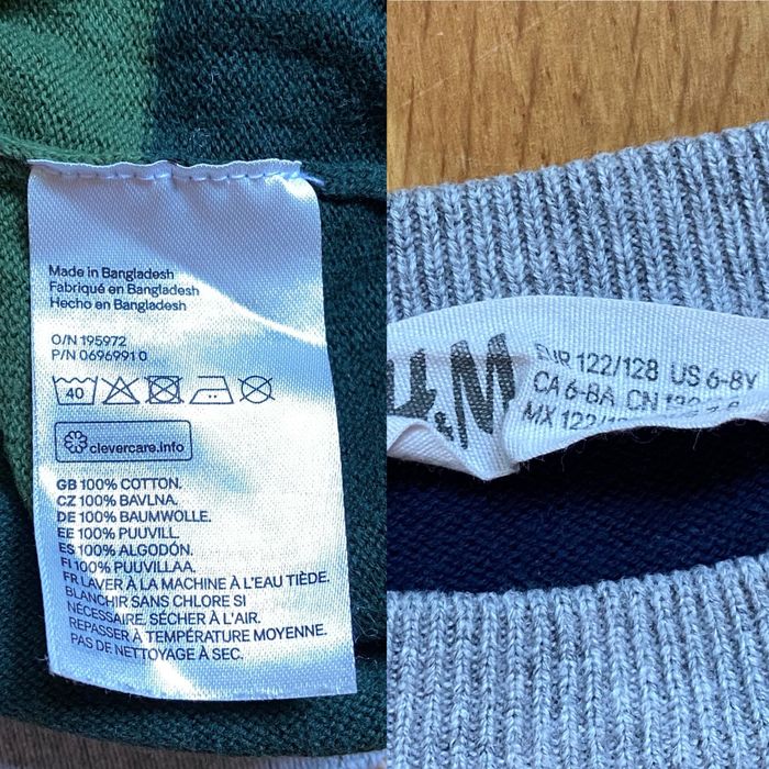 Bawełniany sweterek w paski 122/128 H&M