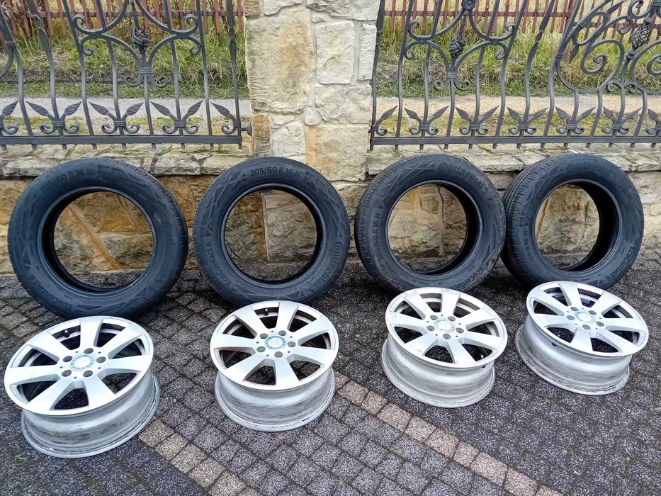 Opony letnie Continental 205/60/R16 i felgi aluminiowe mercedes