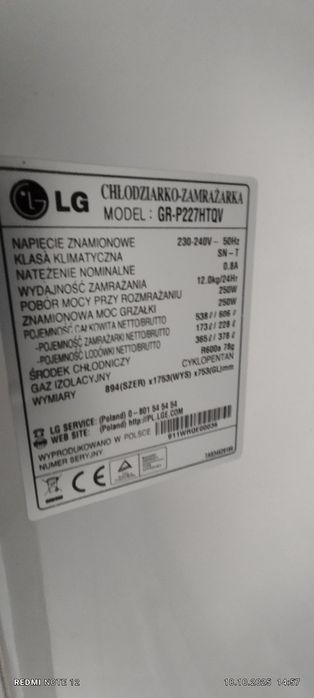 lodówko-zamrażarka LG z kostkarką