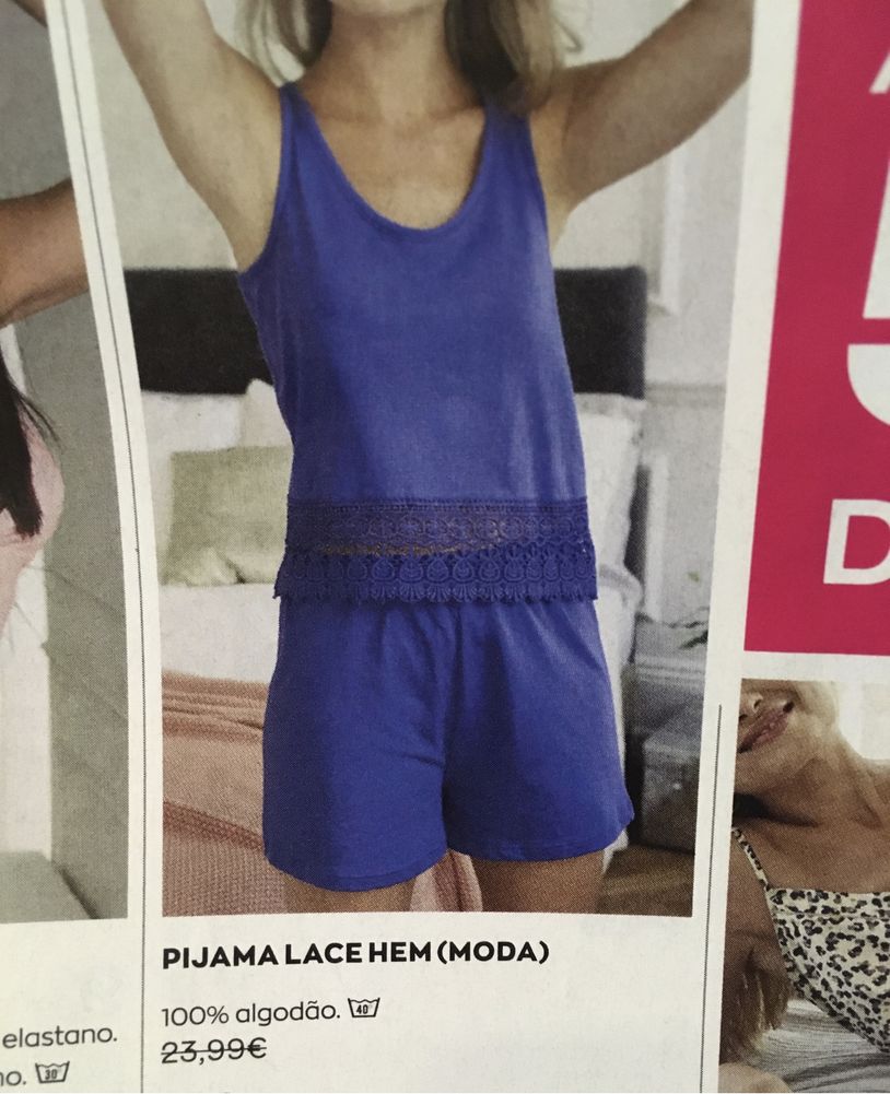 Pijama M largo em Azul muito bonito