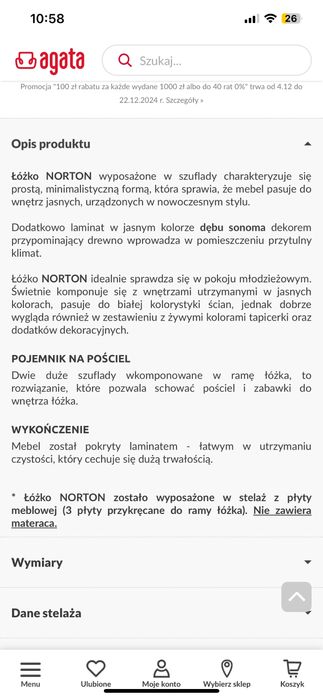 Łóżko młodzieżowe