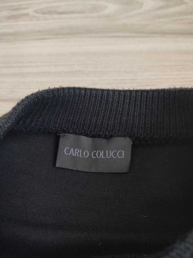 Piękny Sweter Czarny Vintage Carlo Colucci  M