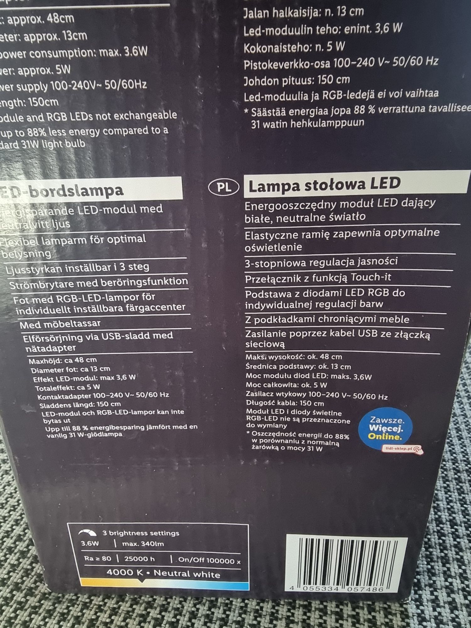 Lampka na biurko LED