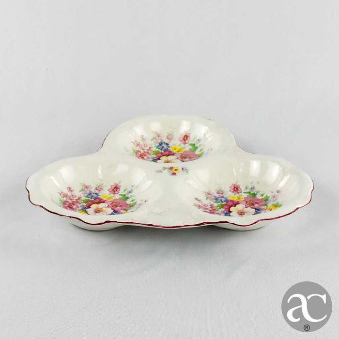 Prato aperitivos faiança inglesa Staffordshire Old Foley “James Kent”