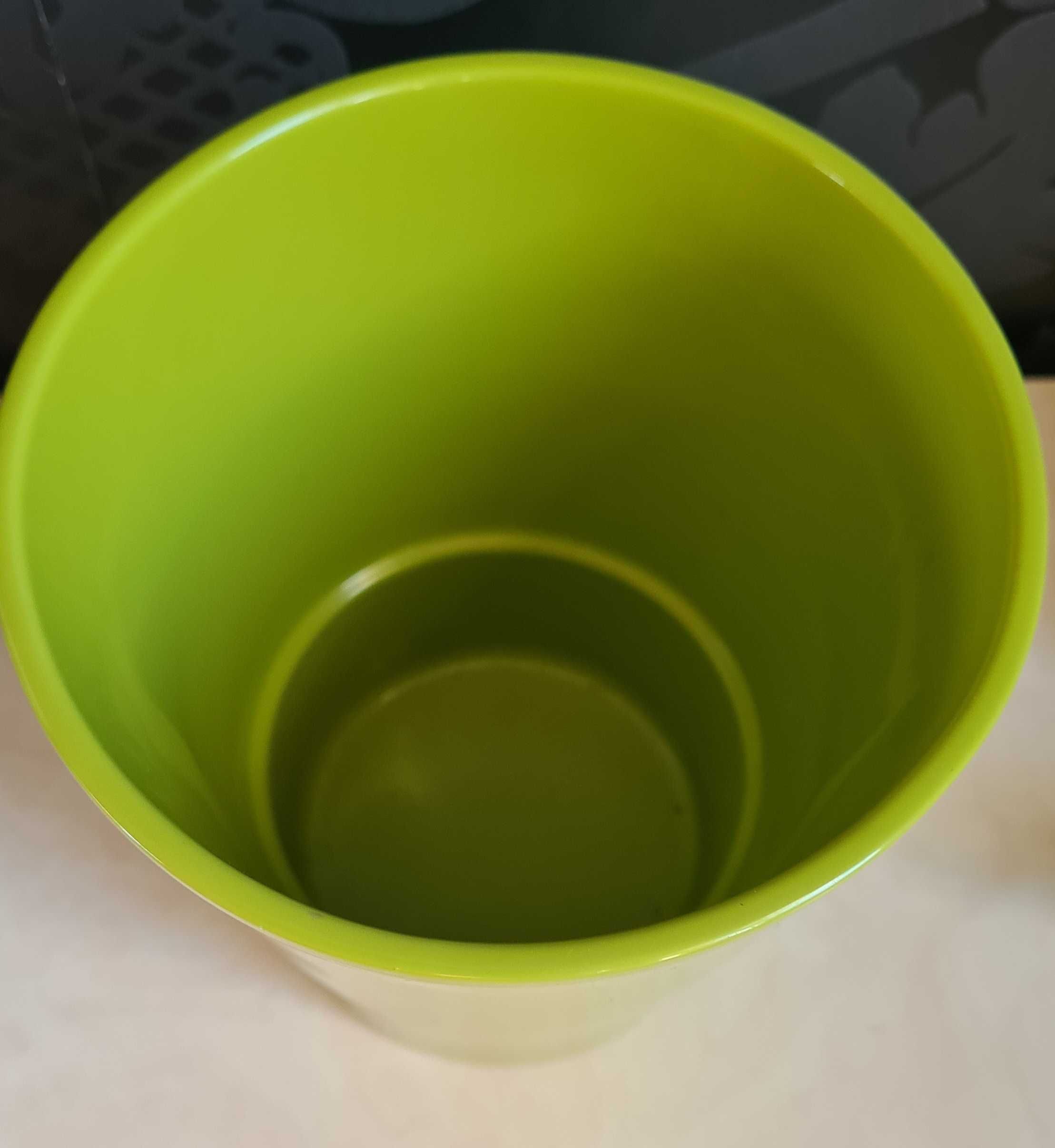 Osłonki ceramiczne do storczyków zielona, limonka, tłuczone szkło