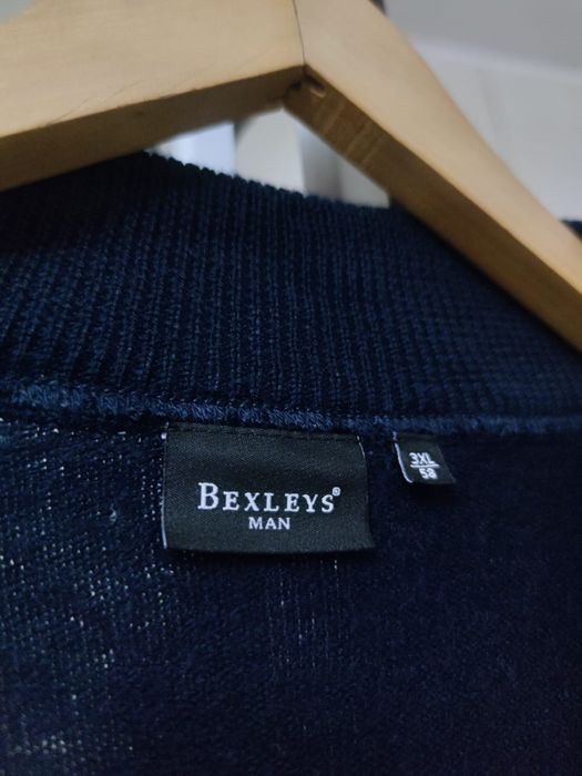 Sweter klasyczny męski XXL Bexleys błękitny niebieski elegancki szary