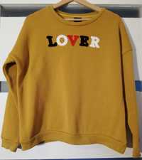 Musztardowo żółta bluza z napisem LOVER rozmiar S Piazza Italia