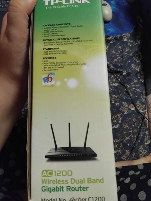 Роутер чорний Маршрутизатор TP-Link Archer C1200 двухдиапазонный гигаб