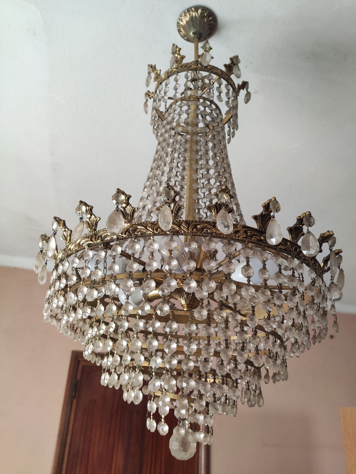 Lustre de teto em cristal