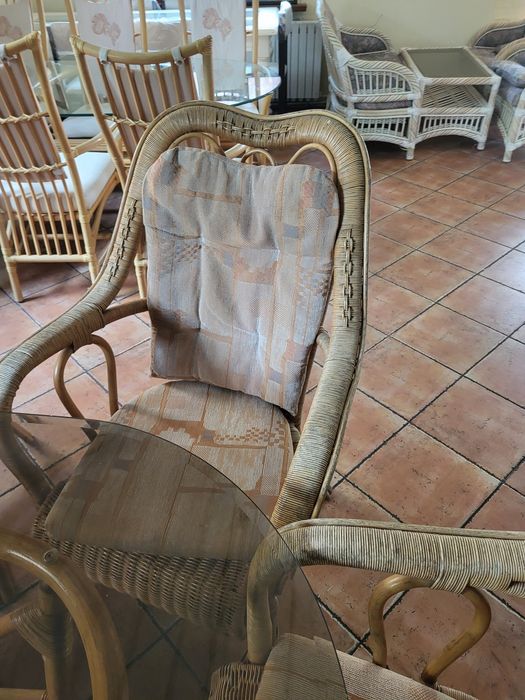 Zestaw ratanowy stół + 6 foteli do ogrodu, na taras