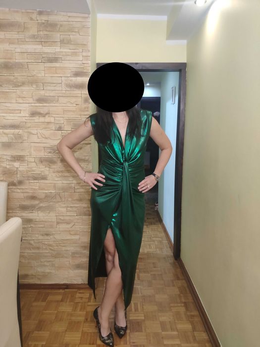 Sukienka karnawałowa butelkowa zielona midi