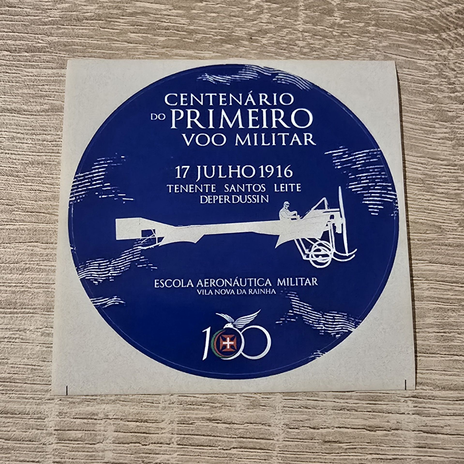 Autocolante centenário do primeiro voo militar