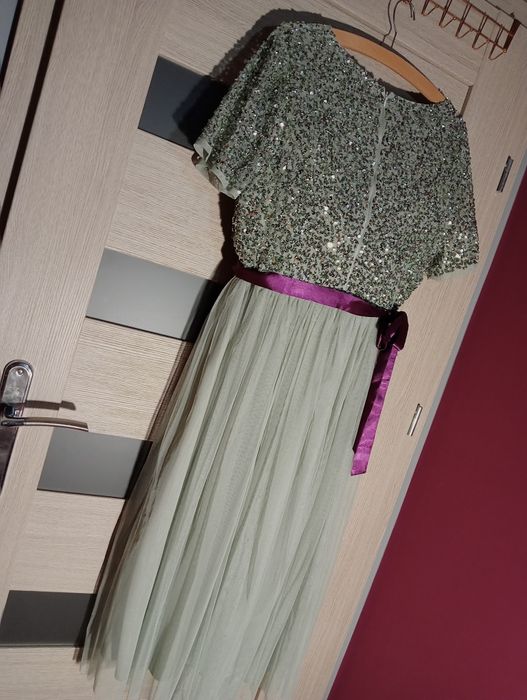 sukienka wesele impreza Sylwester cekiny tiul Maya delux