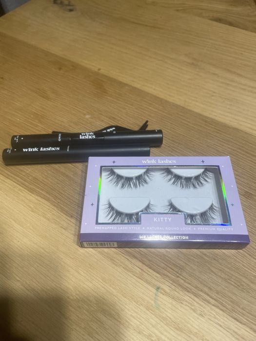 Zestaw rzęs bondingowych: Kitty + akcesoria wink lashes