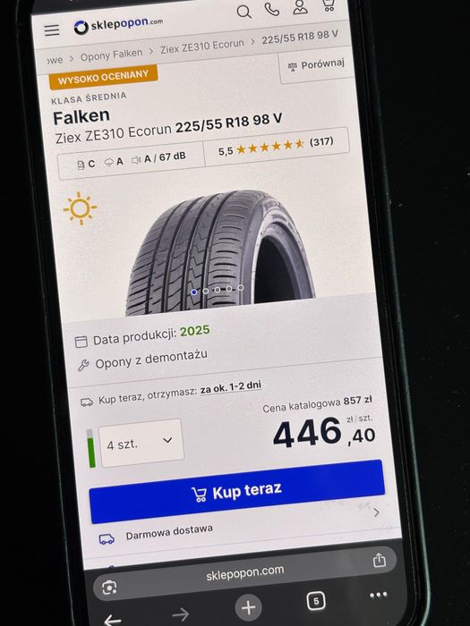 Falken Ziex ZE310 Ecorun 225/55 R18 98 V NOWE chr ux karoq tonale xc40