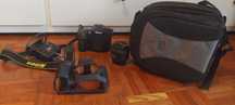 Máquina Fotgráfica Nikon 7100 + objetiva + mochila para transporte