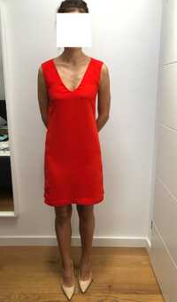Zara czerwona sukienka XS koktajlowa elegancka ołówkowa - swiateczna