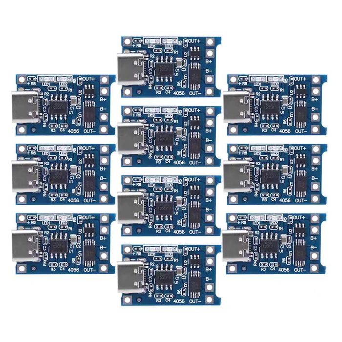 Kit 10x Módulos Carregadores TP4056 (USB-C / Micro USB) – Novos