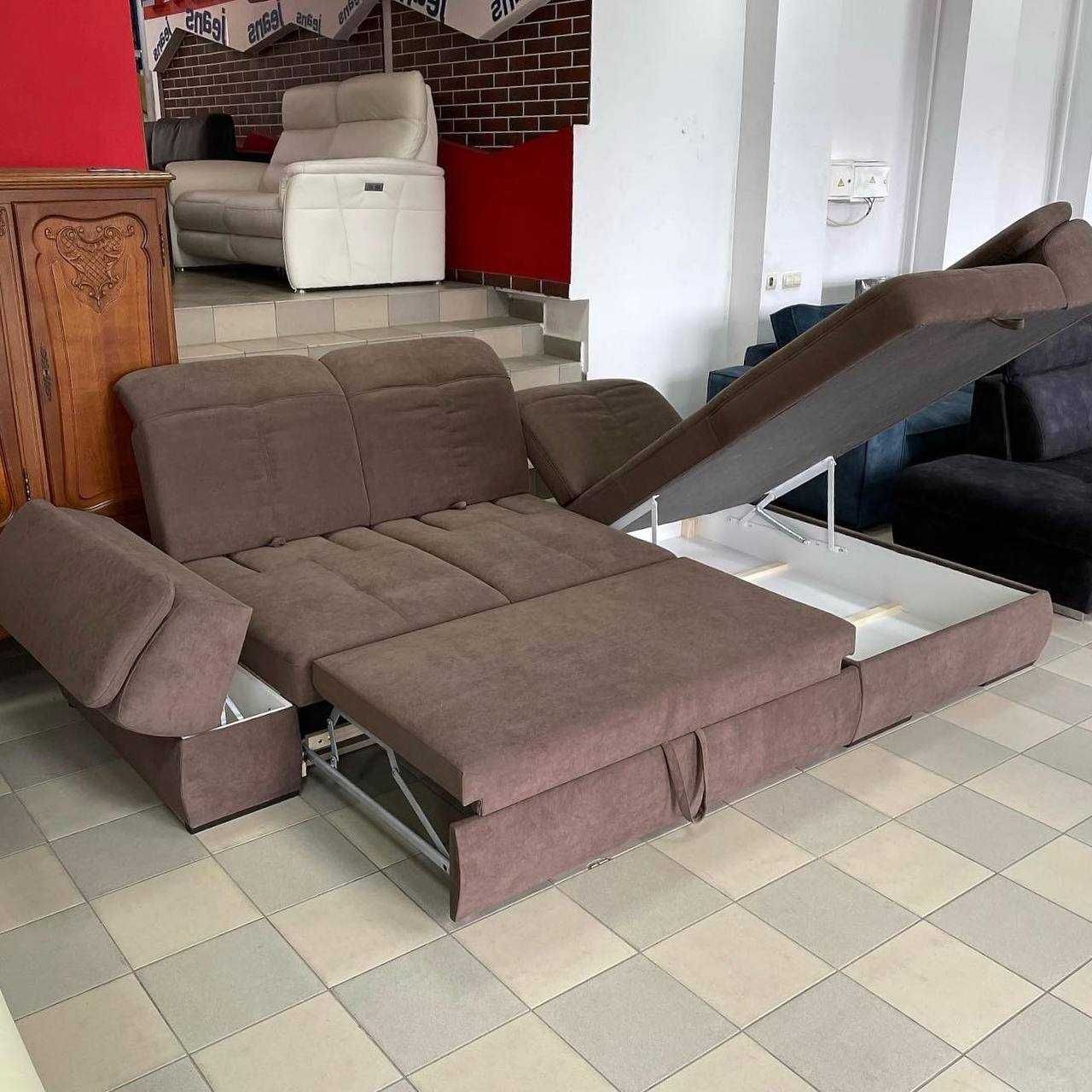 БЕЗКОШТОВНА ДОСТАВКА Новий розкладний диван в тканині з нішею
