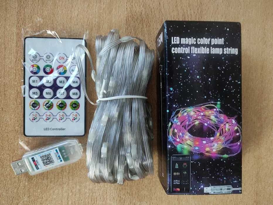 НА ЯЛИНКУ! Гірлядна LED-колір. Зарядка USB. 5,10,15 метрів довжина