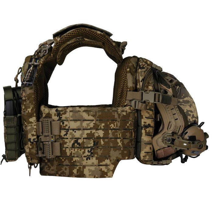 Плитоноска Warmor Gen.5 Піксель + 3 універсальні підсумка під магазини