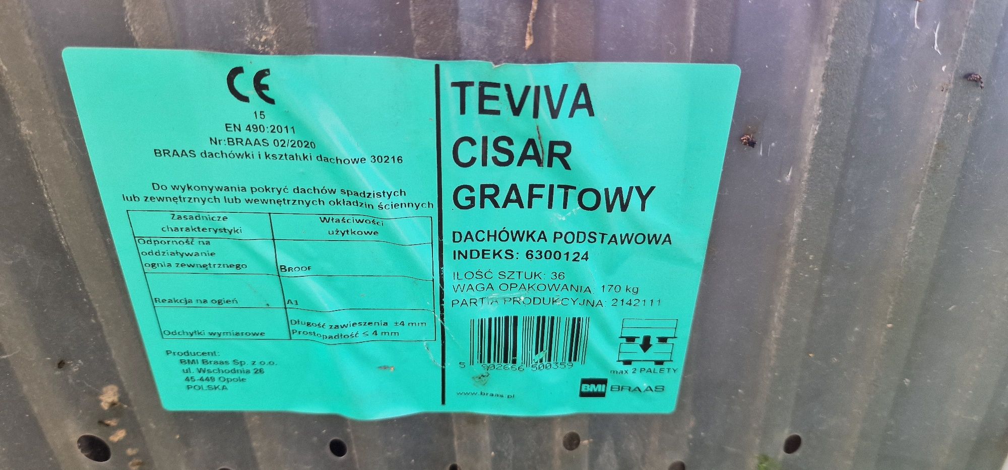 Dachówka betonowa Braas teviva cisar grafitowy