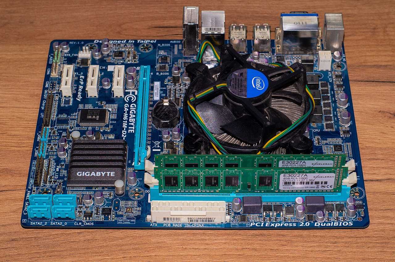 ‼️Комплект Gigabyte GA-H61M-D2-B3/Core i3 2100 3.1 GHz/8 Gb DDR3 1600