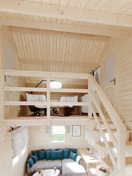 Drewniany domek letniskowy z poddaszem bez pozwolenia 5x7m