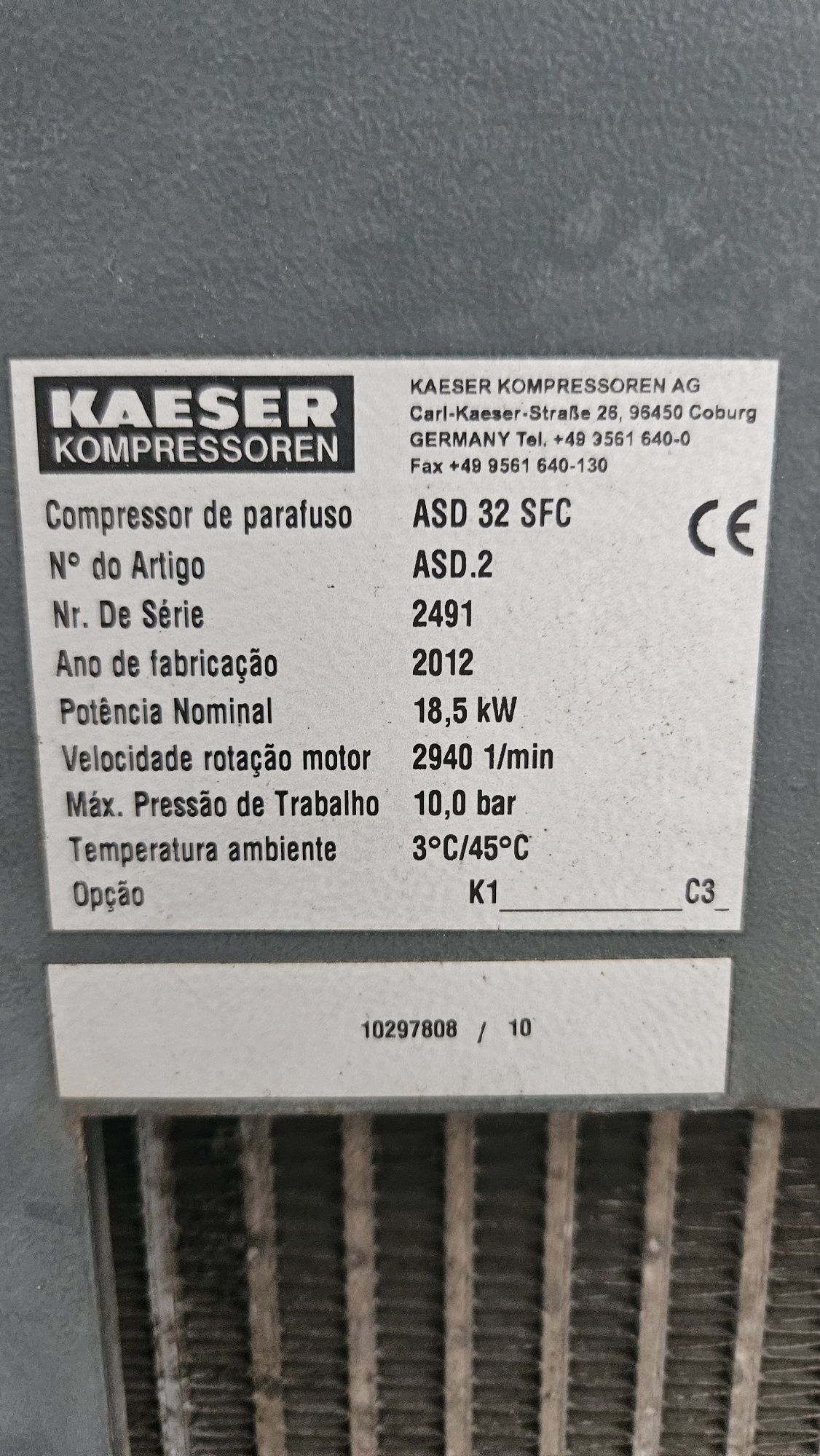 Compressor Kaeser ASD 32 com Variador