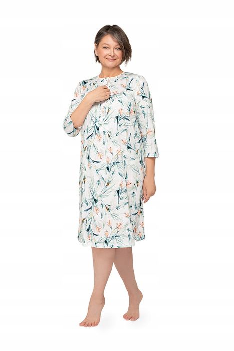 Martel Biała Bawełniana Koszula Nocna Długi Rękaw R. Xxl