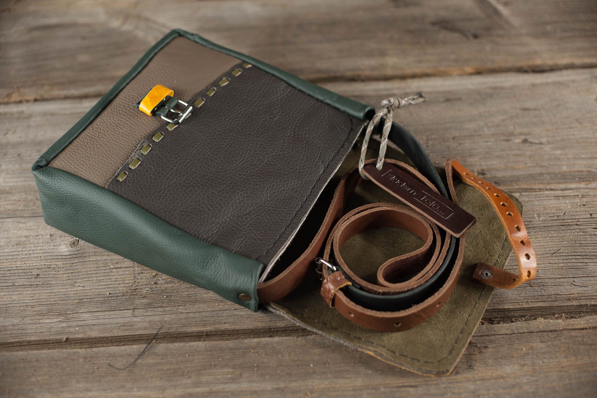 torebka zamszowy patchwork handmade leathercraft