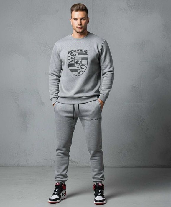 Утеплений спортивний чоловічий костюм Porsche без капюшону