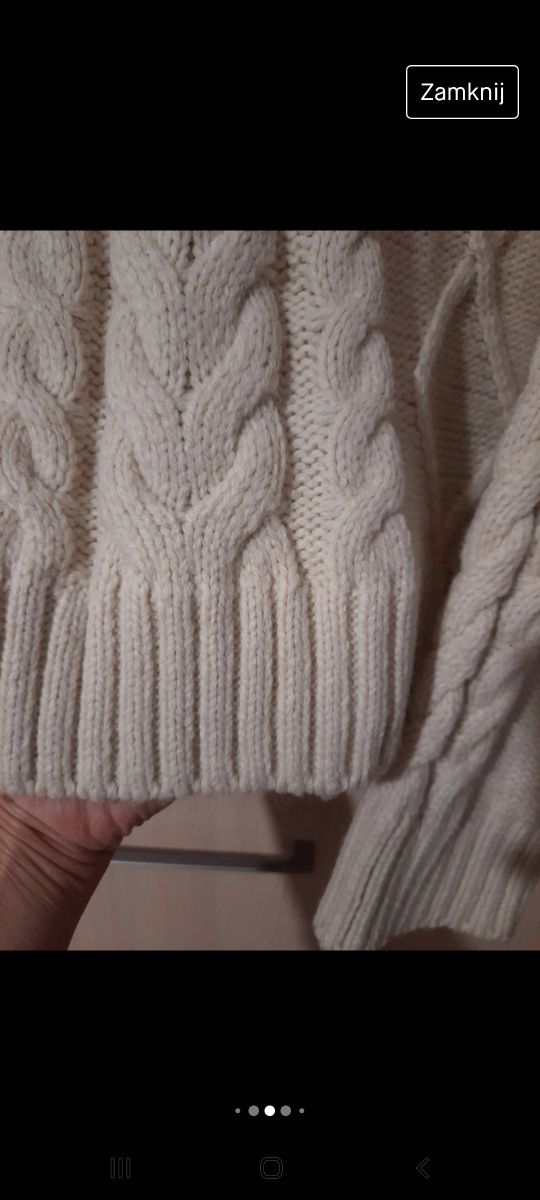 Sweterek gruby warkocze M/L