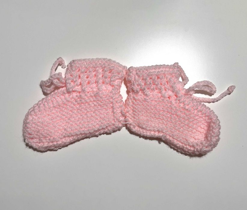 Botinhas Tricot Bebé Cor-de-Rosa
